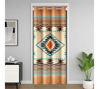 Homewish Rideau de Porte Occidental,Rideau Occultant Boho Aztec,Rideaux de Placard Bande du Sud-Ouest du Mexique pour Les Enfants Vintage Bohemian Country,132 x 203 cmFerme Rustique Jaune Bleu
