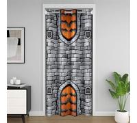 Homewish Rideau de Porte Stone Wall Design,Rideau Occultant Medieval,Rideaux de Placard Adolescents Ancient Brick Rock Wall Textured,Rideaux Occultant Knight Party Castle Themed 132 x 203 cm