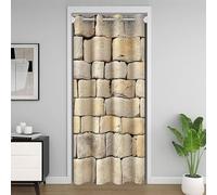Homewish Rideau de Porte Vintage Brick Stone,Rideau Occultant Ancient Rock,Rideaux de Placard Adolescents Abstract Wall Textured,Rideaux Occultant Medieval Party Décorations Brun 86 x 203 cm