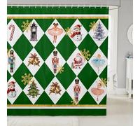 Homewish Rideau Douche 180x180cm Cache-Noix, Rideaux de Douche Noël Princesse Africaine, Rideau de Baignoire Joyeux Fêtes Fête, Rideaux Salle de Bain Arbre de Noël