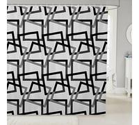 Homewish Rideau Douche 180x200cm Grille Carrée,Rideaux de Douche Géométrique Moderne,Rideau de Baignoire Conception Abstraite,Rideaux Salle de Bain pour Garçons Filles Buffalo Check Art