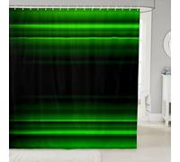Homewish Rideau Douche 180x200cm Impression 3D, Rideaux de Douche Art Abstrait, Rideau de Baignoire pour Filles Garçons Gradient Moderne Ombre Lumineux, Rideaux Salle de Bain Vert Noir