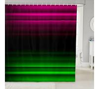Homewish Rideau Douche 180x200cm Impression 3D, Rideaux de Douche Gradient, Rideau de Baignoire pour Filles Garçons Abstrait Art Moderne Ombre Esthétique Lumineux, Rideaux Salle de Bain Vert Rose