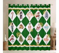 Homewish Rideau Occultant 117x137 cm Cache-Noix, Rideau Noël Princesse Africaine, Rideaux Voilage Joyeux Fêtes Fête, Voilage Fenetre Arbre de Noël pour Chambre Salon