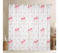 Homewish Rideau Occultant 117x183 cm Arc Rose, Rideau Bowknot Amour Chaleur En Forme, Rideaux Voilage pour Filles Adolescents Coquette Décor, Voilage Fenetre Style Princesse Rêveuse pour Chambre Salon