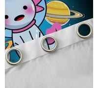 Homewish Rideau Occultant 117x183 cm Espace,Rideau Salamandre,Rideaux Voilage Enfants Garçons Filles Axolotl Planet Rocket Meteor Casque Étoiles Imprimer Mignon Animal Dessin Animé pour Chambre Salon