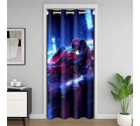 Homewish Rideau Occultant 132x203 Vélo Sale Rideau de Porte pour Vie privée Enfants Adolescents Adultes 3D Motocross Racing Rideaux Porte Sports Extrêmes Rideaux de Placard Motocycliste pour Chambre