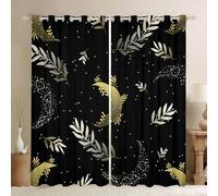 Homewish Rideau Occultant 140x245 cm Galaxie,Rideau Lune,Rideaux Voilage Enfants Garçons Filles Planète Boho Espace Rétro Constellation,Voilage Fenetre Star Point Plante Ciel Étoilé pour Chambre Salon