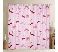 Homewish Rideau Occultant 140x260 cm Arc de Cerise,Rideau Peinture À l'huile Fruit de l'arc,Rideaux Voilage Style Princesse,Voilage Fenetre Arcs Kawaii pour Chambre Salon