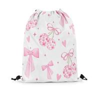 Homewish Sac Cordon 33 x 40 cm Mignon Bow Western Cherry Disco Bal Sac de Sport Fille Enfant Femme Peint À Main Amour L'Étoile Du Rêve