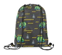 Homewish Sac Cordon Enfant 33 x 40 cm Camion À Ordures, Sac de Sport Ado Garcon Camion de Chantier, Sac Tissu Vert Noir Véhicule Voiture, Sac Piscine Camions Imprimés