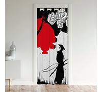 Homewish Samurai Rideau de Porte,Sunset Imprimé Rideau Occultant,Rideau de Porte Japonais,Silhouette Architecturale,Respirant Japonais Ukiyo E Rideau Sombre Chambre À Coucher,1 Pièce,86x203