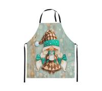 Homewish Tablier Cuisine 78x66cm Vert Midget Tablier de Cuisine Géométrie Rurale Du Bois Tablier Patch Vintage pour Enfants Adultes Tablier Barbecue Planches En Bois