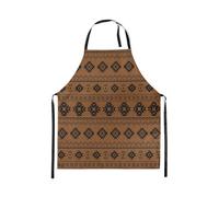 Homewish Tablier Cuisine Enfant 78x66cm Aztèques Du Sud-Ouest,Tablier de Cuisine Boho Occidental,Tabliercuisine Tween Garçons Filles Navajo,Tablierbarbecue Modèle Tribal Géométrique Ethnique Brun