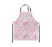 Homewish Tablier Cuisine Enfant 78x66cm Coquette Rose Bow,Tablier de Cuisine Girly Bowknot Floral,Tabliercuisine pour Filles Printemps Bow Tie Fleurs de Jardin Rêveuse Princesse Style Pastoral