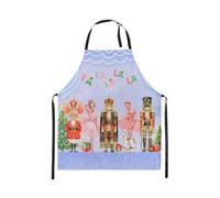 Homewish Tablier Cuisine Enfant 78x66cm Enfants Casse-Noix, Tablier de Cuisine Adolescent Fille Bleu Noël, Tabliercuisine Enfants Adultes Princesse Rose Ballet Étoiles Carousel Soldat Noël Pin Tree