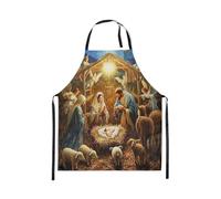 Homewish Tablier Cuisine Enfant 78x66cm Famille de Noël,Tablier de Cuisine Thème Du Festival de Christmas,Tabliercuisine L'Hiver Saint,Tablierbarbecue Joyeux Noël