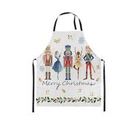 Homewish Tablier Cuisine Enfant 78x66cm Joyeux Noël,Tablier de Cuisine Enfants Adolescents Adultes Casque-Noix Garder Princesse,Tabliercuisine Kawaii Gold Bows,Tablierbarbecue Bonne Année