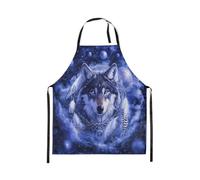 Homewish Tablier Cuisine Enfant 78x66cm Loup Bohème, Tablier de Cuisine Attrape-Rêves Tribal, Tablier Cuisine Attrape-Rêves Bohème, Tablier Barbecue Imprimé Galaxie Mystère