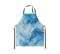 Homewish Tablier Cuisine Enfant 78x66cm Marbre Bleu Marin, Tablier de Cuisine Marbre Gris, Tabliercuisine Art Abstrait Moderne, Tablierbarbecue Texture de Marbre de Teinture de Cravate Aquarelle