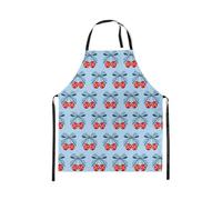 Homewish Tablier Cuisine Enfant 78x66cm Préppy Cherry Bow,Tablier de Cuisine Fruits Rouges Mignons,Tabliercuisine Cartoon Cherry Stars Imprimer,Tablierbarbecue Garçons Filles Adultes Esthétique Mode