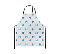 Homewish Tablier Cuisine Enfant 78x66cm Princesse Bow,Tablier de Cuisine Cravate En Nœud Papillon,Tabliercuisine Simple Ligne,Style Kawaii,Girly Nœud Papillon Mignonne Cravate En Nœud Papillon Bleu