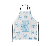 Homewish Tablier Cuisine Enfant 78x66cm Princesse de Rêve Bowknot,Tablier de Cuisine Lettre Initiale Bleue E,Tabliercuisine Charmant Arc de Lettre Kawaii Enfants Filles Romantique Coquette Bowknot