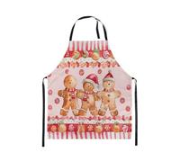 Homewish Tablier Cuisine Enfant 78x66cm Rouge de Noël, Tablier de Cuisine Pain D'Épicerie Mignon, Tabliercuisine Homme de Pain D'Épicerie de Noël, Tablierbarbecue Grue de Bonbons Festifs