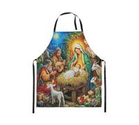 Homewish Tablier Cuisine Enfant Joyeux Noël,Tablier de Cuisine Saint Noël