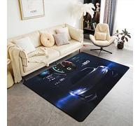 Homewish Tapis Salon 100x150 en Forme de Voiture de Course, Tapis Chambre de Voiture de Course pour Les Garçons Enfants, Tapis Décoratif de Sport Extrême pour Chambre À Coucher, Antidérapant