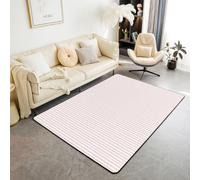 Homewish Tapis Salon 100x150cm Abstrait Rayure Rose Tapis Chambre Style Simple Moderne Tapis Sol Rayé Géométrique Décoration D'Intérieur Couture