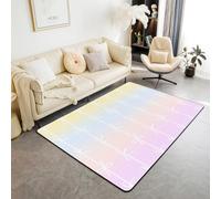 Homewish Tapis Salon 100x150cm Arc-en-Ciel,Tapis Chambre Bandes Géométriques de Nœud d'arc,Tapis Sol Filles des Adolescents Ruban de Nœud de Papillon,Décoration D'Intérieur Ombre Gradient Esthétique