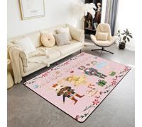 Homewish Tapis Salon 100x150cm Ballet Filles, Tapis Chambre Noël Rose, Tapis Sol Ballet de Casse-Noix de Noël, Décoration D'Intérieur Mouse Prince Casse-Noix