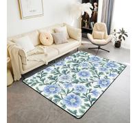 Homewish Tapis Salon 100x150cm Boho Floral,Tapis Chambre Fleurs Leaves,Tapis Sol Enfants Adolescents 60S 70S Hippie Fleur Power,Décoration D'Intérieur Bohemia