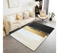 Homewish Tapis Salon 100x150cm Boho Or Noir Abstrait | Tapis Chambre Antidérapant Moderne Peinture à L'Huile Abstrait Décoration D'Intérieur Graffiti Vert Eaurelle Patchwork -