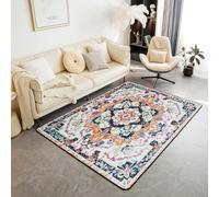 Homewish Tapis Salon 100x150cm Boho, Tapis Chambre Bohème Exotique, Tapis Sol Adultes Adolescents Retro Floral Mandala, Décoration D'Intérieur Vintage Antique