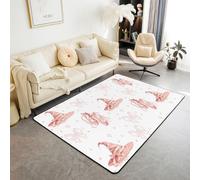 Homewish Tapis Salon 100x150cm Coq Tapis Chambre Chapeau de Magicien Magique Tapis Sol Fleur Sauvage Décoration D'Intérieur Jolis Nœuds