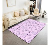 Homewish Tapis Salon 100x150cm Décor Occidental, Tapis Chambre Filles Cowgirl Pourpre, Tapis Sol Ferme du Sud-Ouest, Décoration D'Intérieur Bottes Rustiques de Fer À Cheval des Garçons