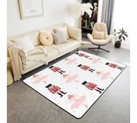 Homewish Tapis Salon 100x150cm Fille de Ballet de Casse-Noix,Tapis Chambre Joli Noël,Tapis Sol pour Filles Enfants Princesse de Ballerine Rose,Décoration D'Intérieur Décorations de Noël Kawaii