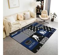 Homewish Tapis Salon 100x150cm Hockey sur Glace,Tapis Chambre Imprimer Le Joueur de Hockey,Tapis Sol Enfants Filles Garçons Jeux de Sports Juvéniles Ballon Jeux Compétitifs Travail D'Équipe