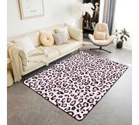 Homewish Tapis Salon 100x150cm Impression de Léopard Rose,Tapis Chambre Imprimer Le Gépard,Tapis Sol Enfants Teens Farmhouse Wild Animal,Décoration D'Intérieur Afrique Faune