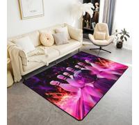 Homewish Tapis Salon 100x150cm Le Bowling,Tapis Chambre Le Bowling Rouge,Tapis Sol Boules D'Aquarelle,Décoration D'Intérieur Enfants Garçons Filles Adultes Sport Jeux