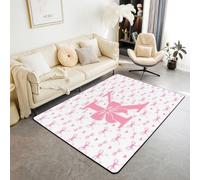 Homewish Tapis Salon 100x150cm Lettre Initiale K,Tapis Chambre Arc Rose,Tapis Sol Enfants Teens Dreamy Princess Style,Décoration D'Intérieur Magic Bow Cravat Amour