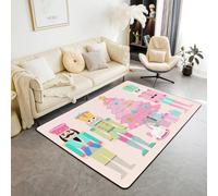 Homewish Tapis Salon 100x150cm Mignon Rose Casse-Noix,Tapis Chambre Arbre de Noël,Tapis Sol pour Enfants Filles Princesse Casse-Noix,Décoration D'Intérieur Décorations de Noël