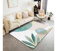 Homewish Tapis Salon 100x150cm Moderne du Milieu du Siècle, Tapis Chambre Géométrie Bohémienne, Tapis Sol Boho Tropical Modern, Décoration D'Intérieur Soleil Moderne Minimaliste Simple