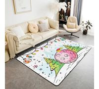 Homewish Tapis Salon 100x150cm Noël Pickleball, Tapis Chambre Pickleball Joyeuxnoël, Tapis Sol Décorations d'arbre de Noël, Décoration D'Intérieur Sports Drôles
