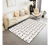 Homewish Tapis Salon 100x150cm Occidental,Tapis Chambre West Cowboy,Tapis Sol pour Les Adolescents Cowboy du Sud-Ouest dans Le Désert Cactus de Cheval de Ferme Tribale Aztèque Sauvage
