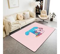 Homewish Tapis Salon 100x150cm Rose, Tapis Chambre Alphabet, Tapis Sol Axolotl A-Z Lettre Salamandre Mignonnes Filles Animales, Décoration D'Intérieur Personnalisé T Mignonne