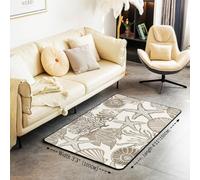 Homewish Tapis Salon 100x150cm Thème Côtier, Tapis Chambre Animaux Marins Mignons, Tapis Sol Monde sous-Marin de Dessin Animé, Décoration D'Intérieur Esquisses d'animaux de Mer