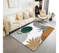 Homewish Tapis Salon 100x150cm Vert du Milieu du Siècle,Tapis Chambre pour Enfants Adultes,Tapis Sol Le Soleil Moderne Abstrait,Décoration D'Intérieur L'Esthétique Minimaliste,